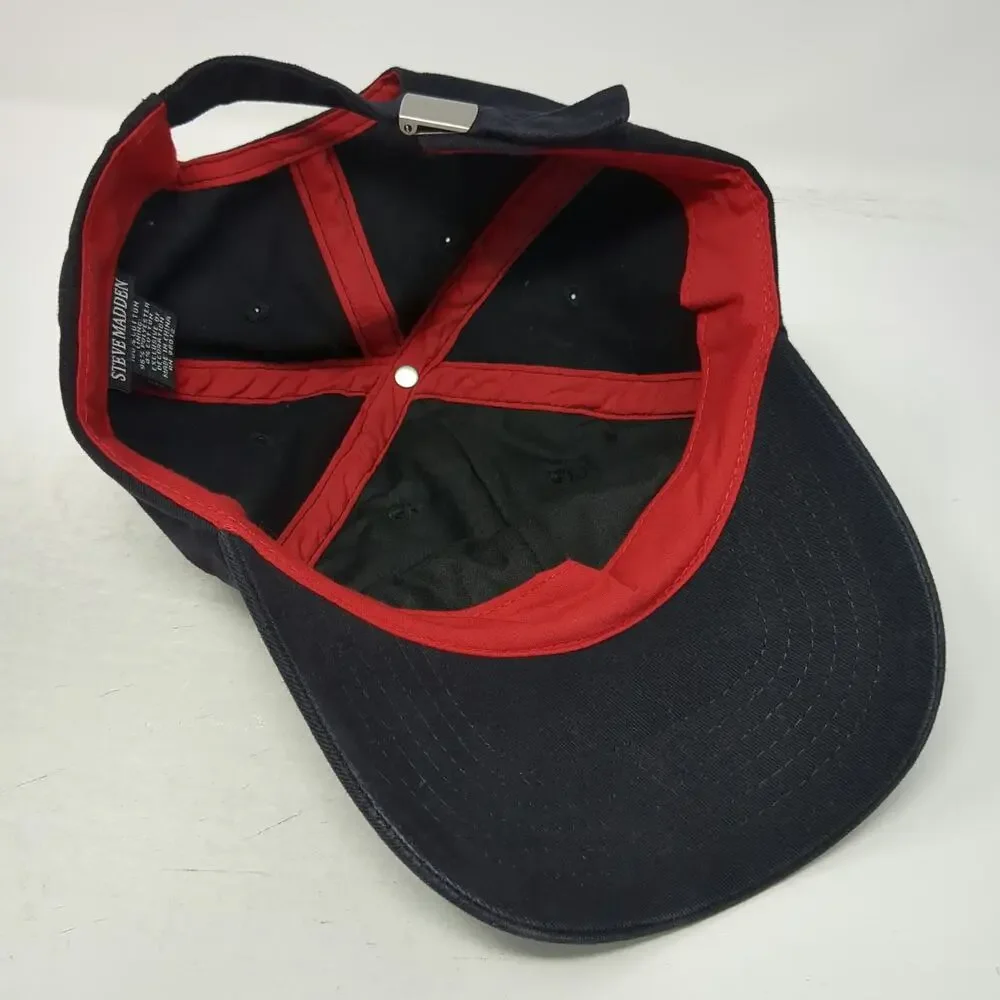 Steve Madden Baseball Cap Black One Size Chill Embroidered Slideback Hat